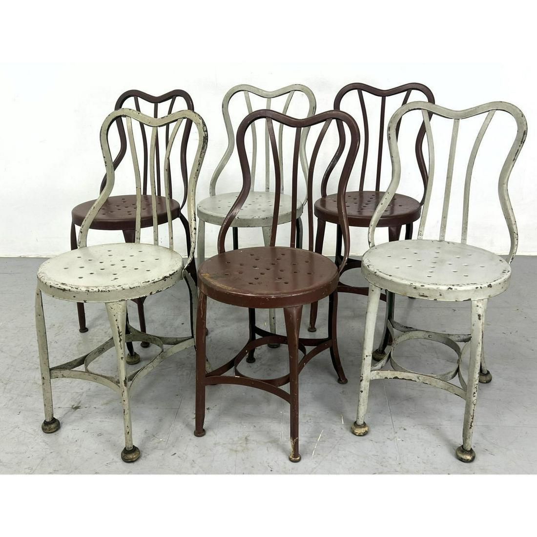 6pcs Vintage industrial metal chairs. Metal Frame Chairs. Different paint finishes. (1 of 15)