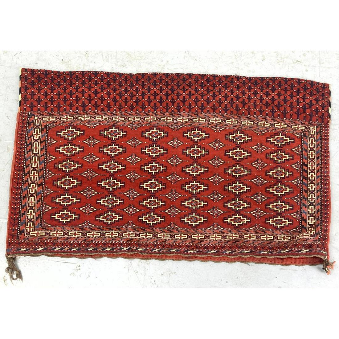 Vintage Kilim Woven Saddle Bag. Braided wool trim. (1 of 9)