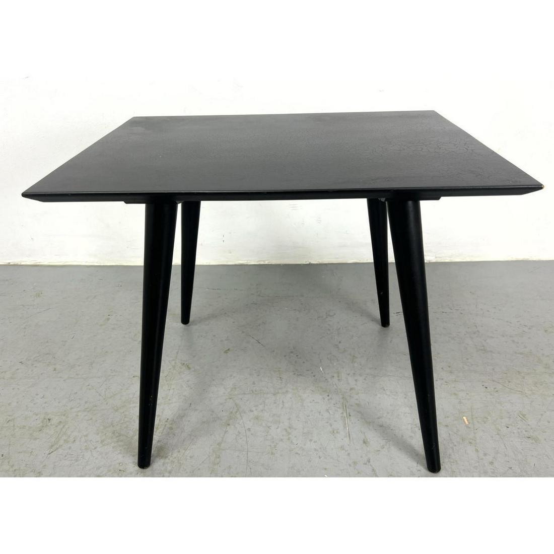 Paul McCobb Planner Group Black Lacquered Lamp Side Table. Long Tapered legs.: Paul McCobb Planner Group Black Lacquered Lamp Side Table. Long Tapered legs. Dimensions: H: 20 inches: W: 24 inches: D: 18 inches --- We offer curbside delivery to NYC, Manhattan, Close Brooklyn, Hob