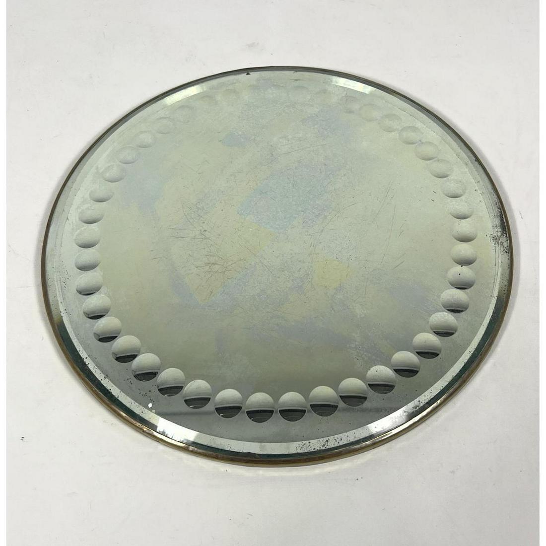 Round Beveled Decorator Mirror with dimpled design. Metal Frame. Fornasetti style. (1 of 10)