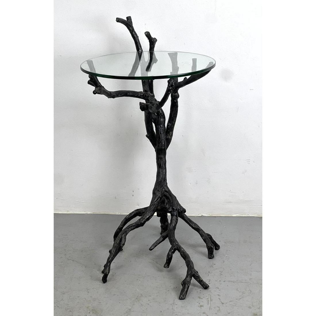 Branch Form Bronze Drink Stand Table.  Organic Realistic Cast Metal Frame. (1 of 7)