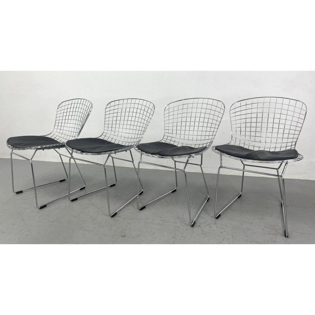 Set 4 Harry Bertoia Style Wire Side Chairs. Vinyl cushions. (1 of 9)