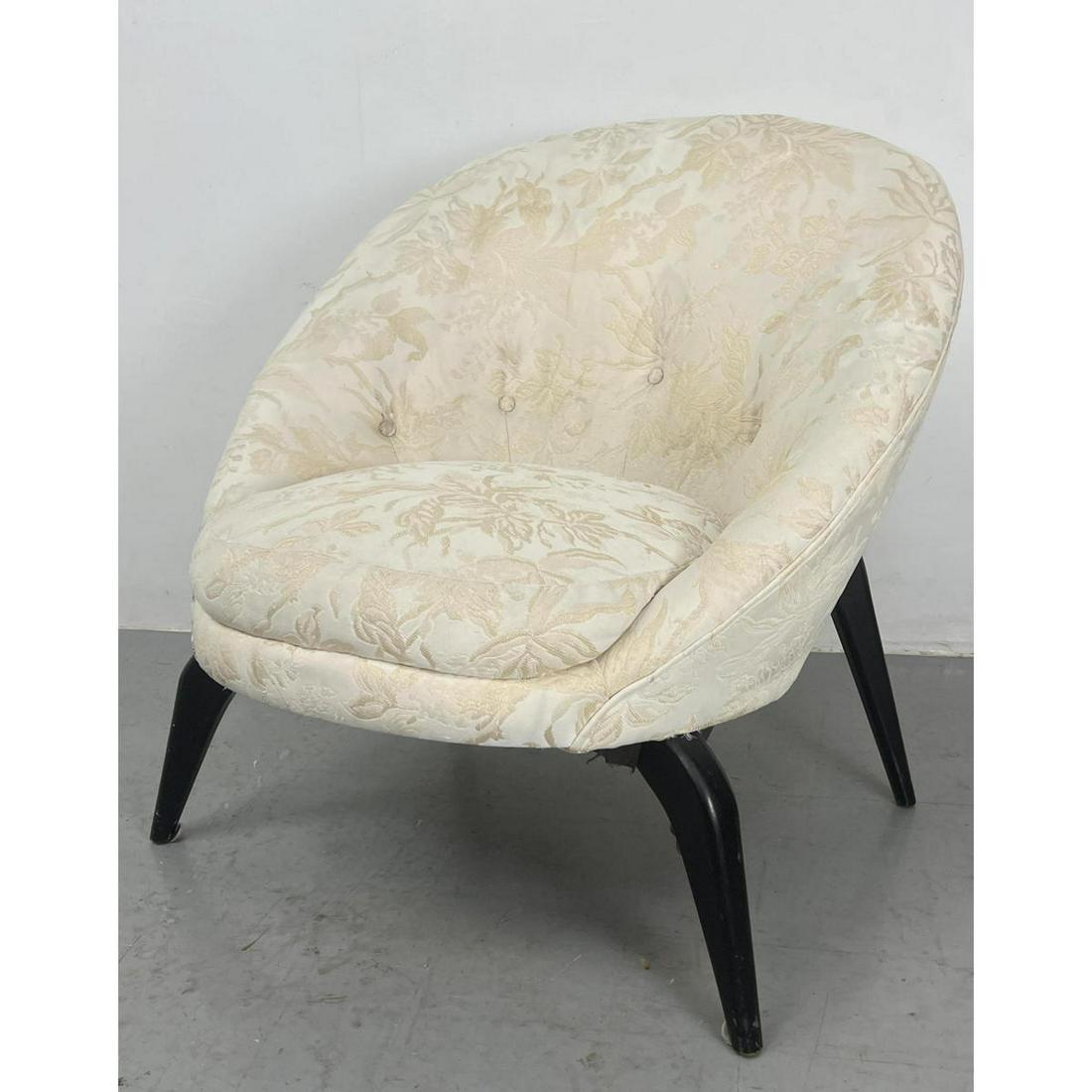 Italian Modern style lounge chair. Black ebonized legs.: Italian Modern style lounge chair. Black ebonized legs. Dimensions: H: 32 inches: W: 32 inches: D: 26 inches - Seat Height: 17 inches --- We offer curbside delivery to NYC, Manhattan, Close Brooklyn, 