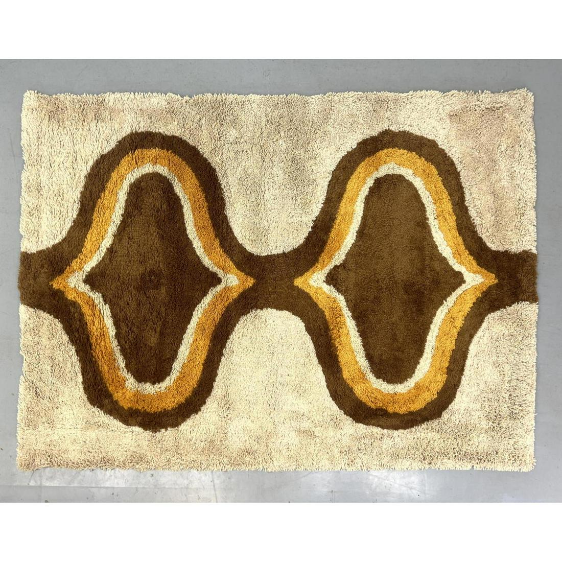 7'1" X 5'3" SKANDIA Shag modernist carpet. Hourglass design. (1 of 7)