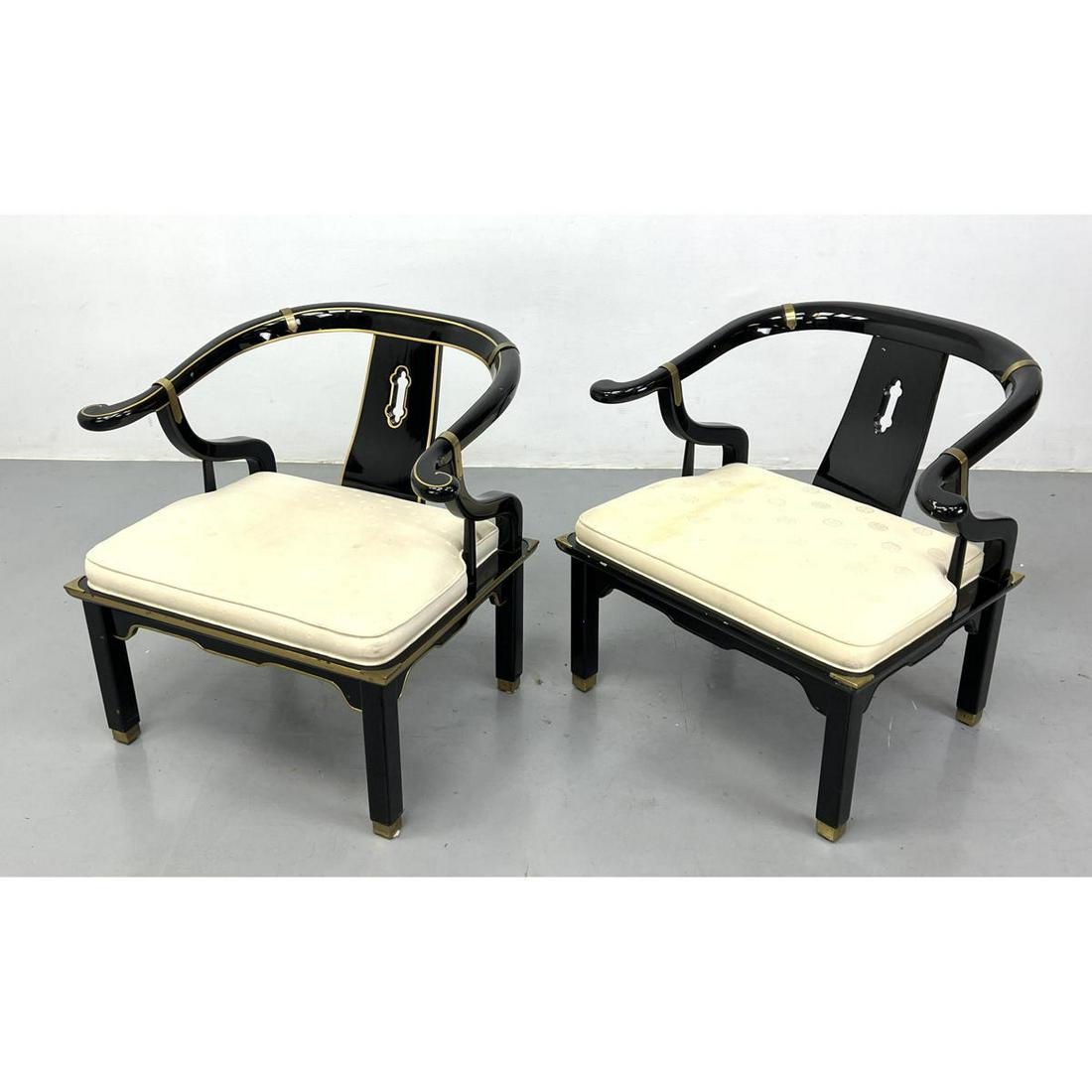 James Mont Style Lacquered Chinoiserie Lounge Chairs. Century Furniture. (1 of 13)
