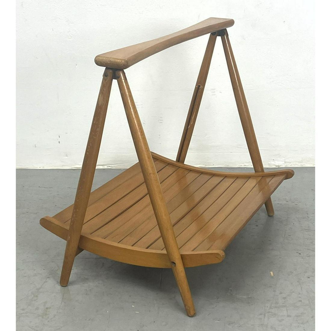 Stylish Collapsable Folding Magazine Rack. Masterpiece in wood Nasco Yugoslavia (1 of 8)