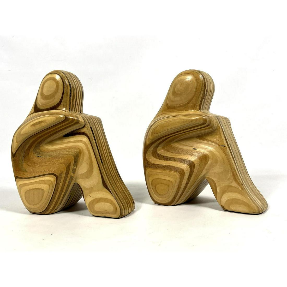 Robert Hargrave pair of Modernist Book ends. Seated figures. (1 of 9)
