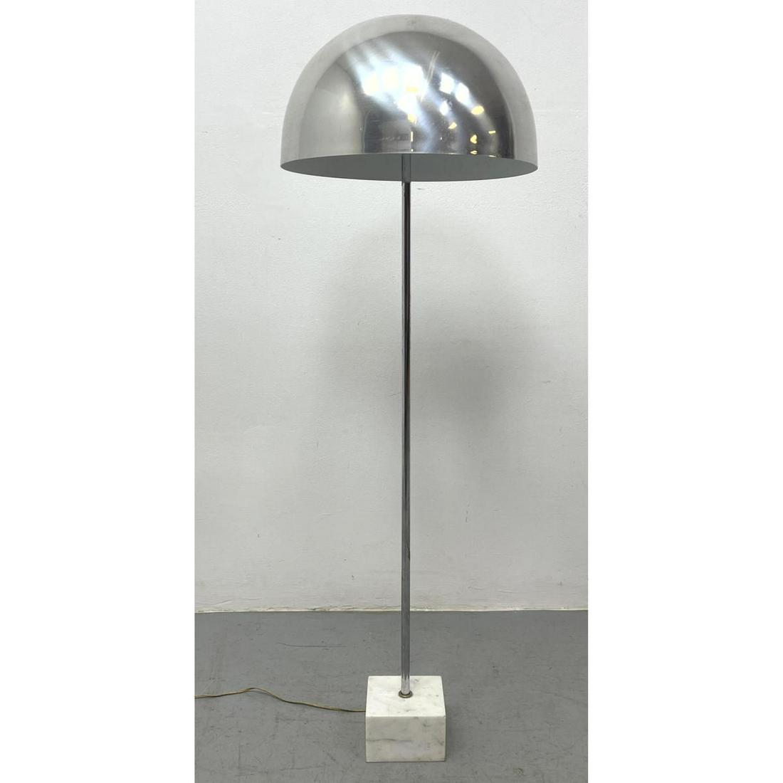 Robert Sonneman Marble and Chrome Dome Floor Lamp. Label on Marble Base: Robert Sonneman Marble and Chrome Dome Floor Lamp. Label on Marble Base Dimensions: H: 50 inches: W: 16 inches: D: 16 inches --- We offer curbside delivery to NYC, Manhattan, Close Brooklyn, Hoboken a