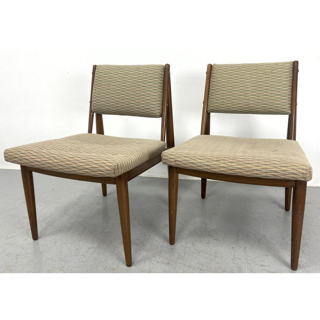 Pr Kofod Larsen Style Dining Side Chairs. Stylish Egyptian Style construction to backs. Upholstered (1 of 14)
