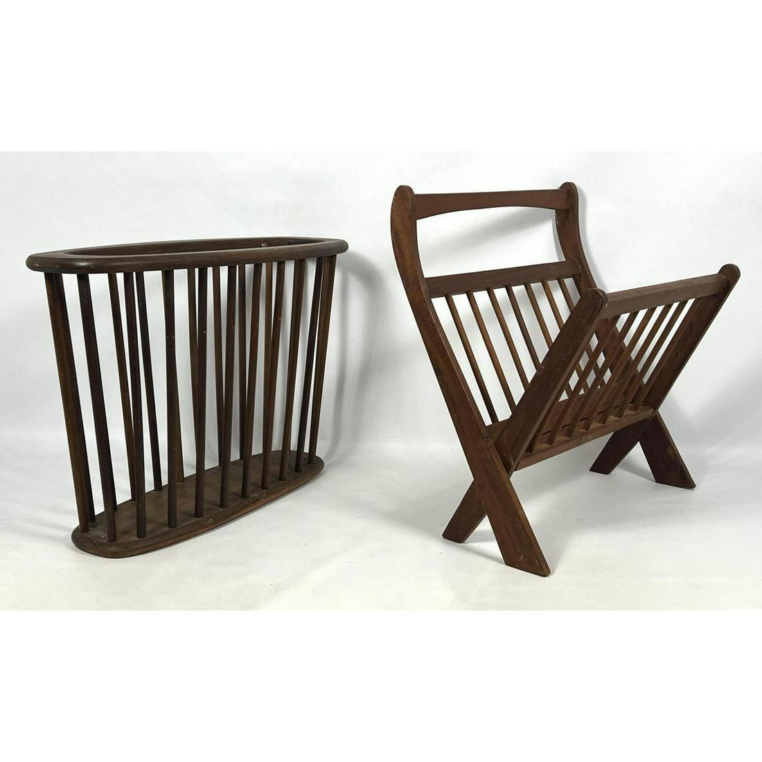 2pc Arthur Umanoff Modernist Magazine Racks. Each with Spindle Construction. (1 of 18)
