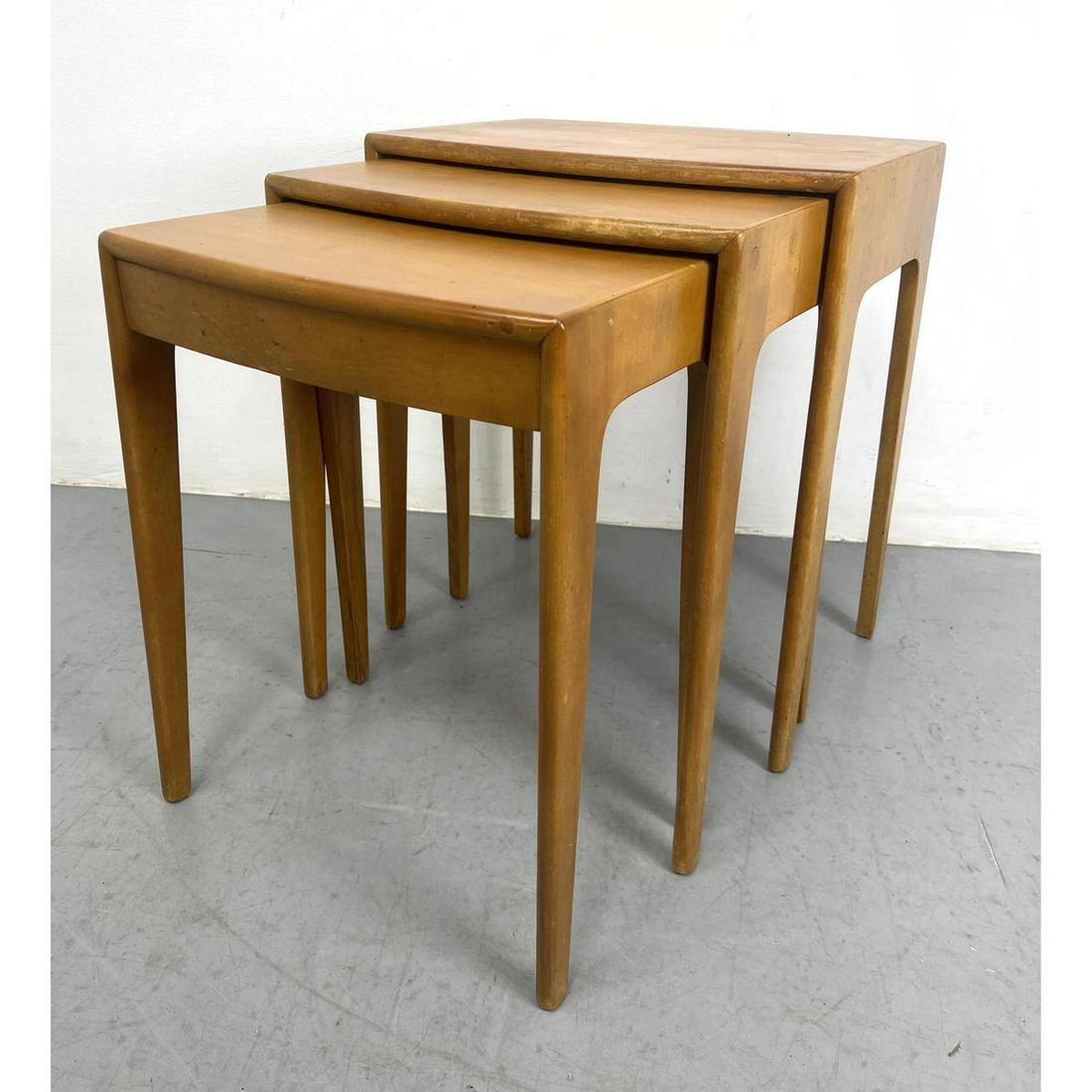 3pc set  HEYWOOD WAKEFIELD 312 nesting tables. (1 of 14)