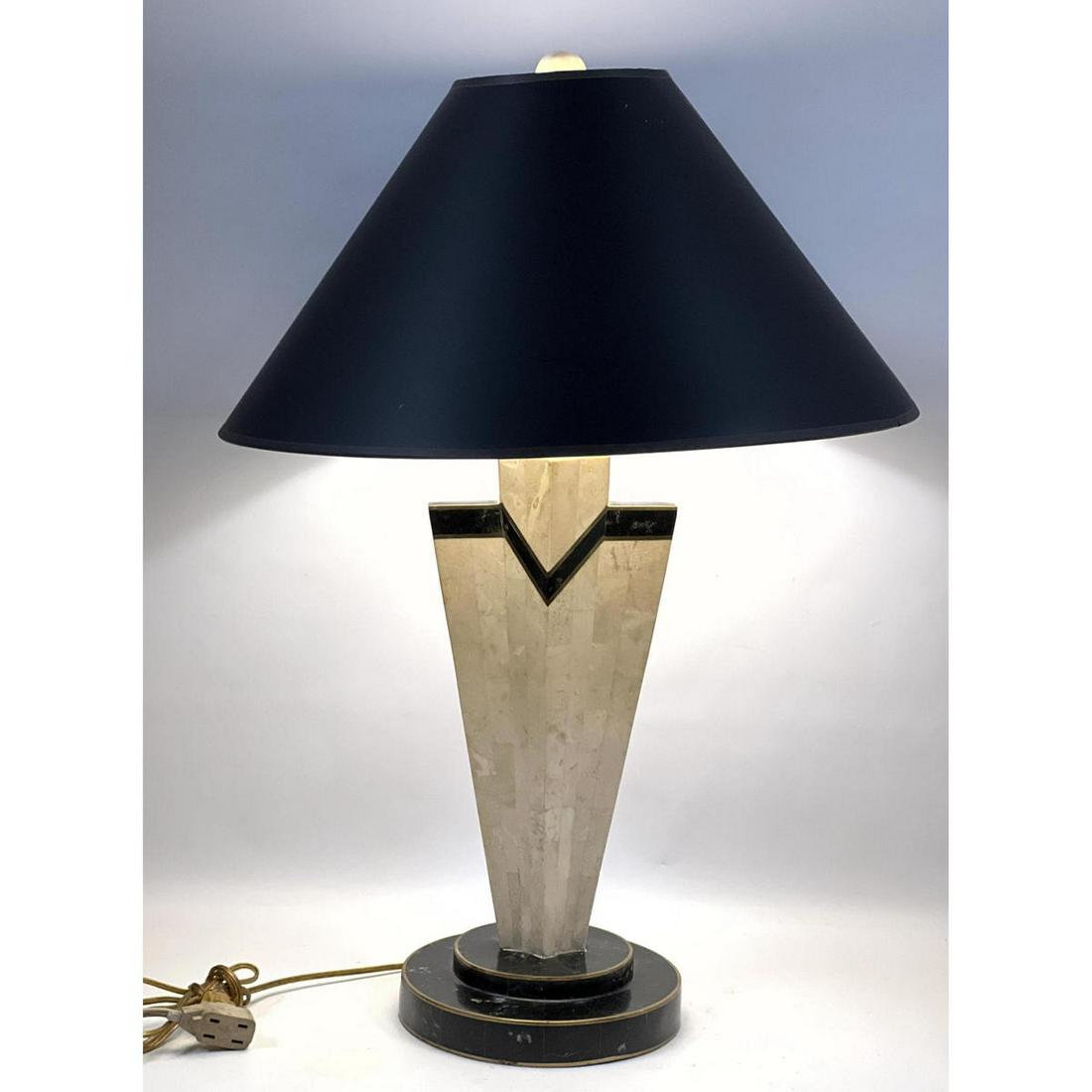 Tessellated stone table lamp. Maitland Smith style. Unsigned. (1 of 10)