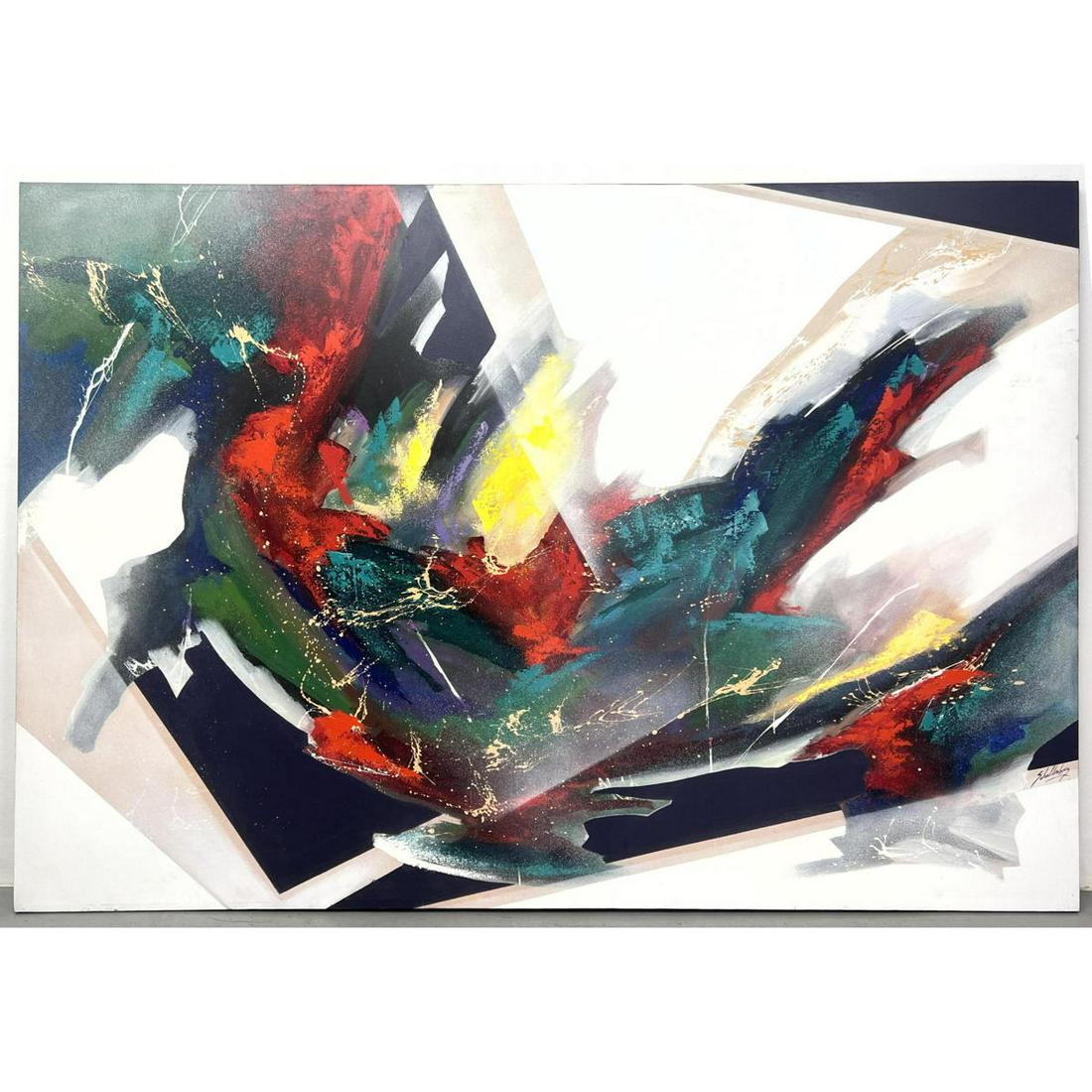 Large 9ft Roy Schallenberg Painting on Canvas. Solar Wind 92. (1 of 12)