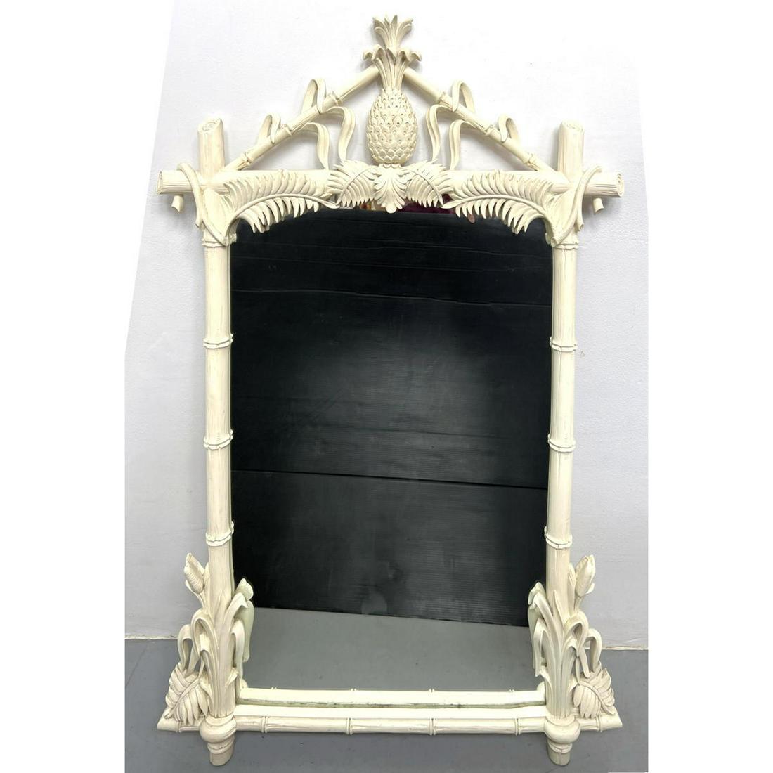 Decorator Wall Mirror with carved pineapple  op. Tropical motif. Nice design. (1 of 12)