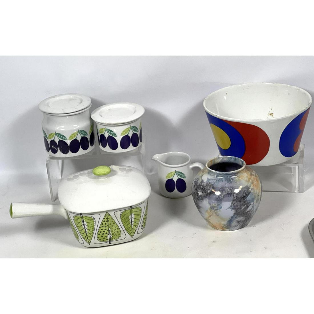 Mid Century Modern Porcelain Lot. Arabia bowl, Rorstrand Covered pot, Arabia vase, Arabia covered po: Mid Century Modern Porcelain Lot. Arabia bowl, Rorstrand Covered pot, Arabia vase, Arabia covered pots. Dimensions: H: 4 inches: W: 8 inches: D: 8 inches --- US Packing and Shipping charge: In house s