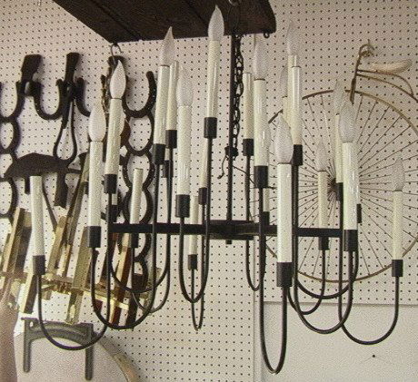 PARZINGER style Chandelier Hanging Light. Flat Bl: PARZINGER style Chandelier Hanging Light. Flat Black 10 Arm Chandelier. 20 Candle Lights. -- Dimensions: H: 30 inches: W: 30 inches: D: 30 inches ---