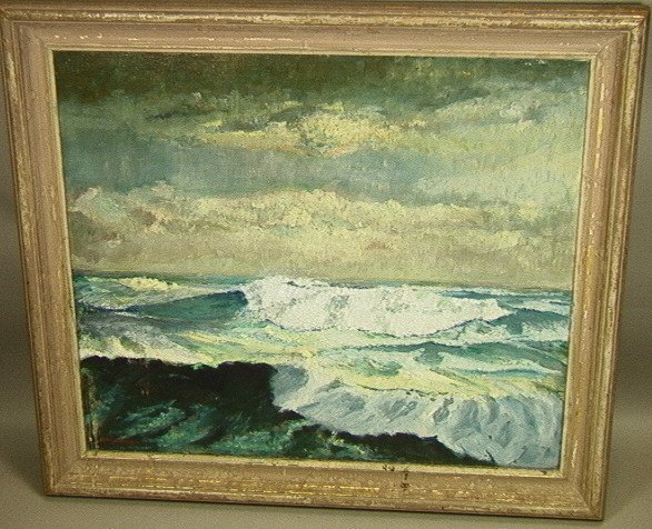 SETH W. WATSON Heavy Oil Painting on Canvas. OCEA: SETH W. WATSON Heavy Oil Painting on Canvas. OCEAN SCENE. Signed.-- Dimensions: Image Size: H: 26.5 inches: W: 31.5 inches ---