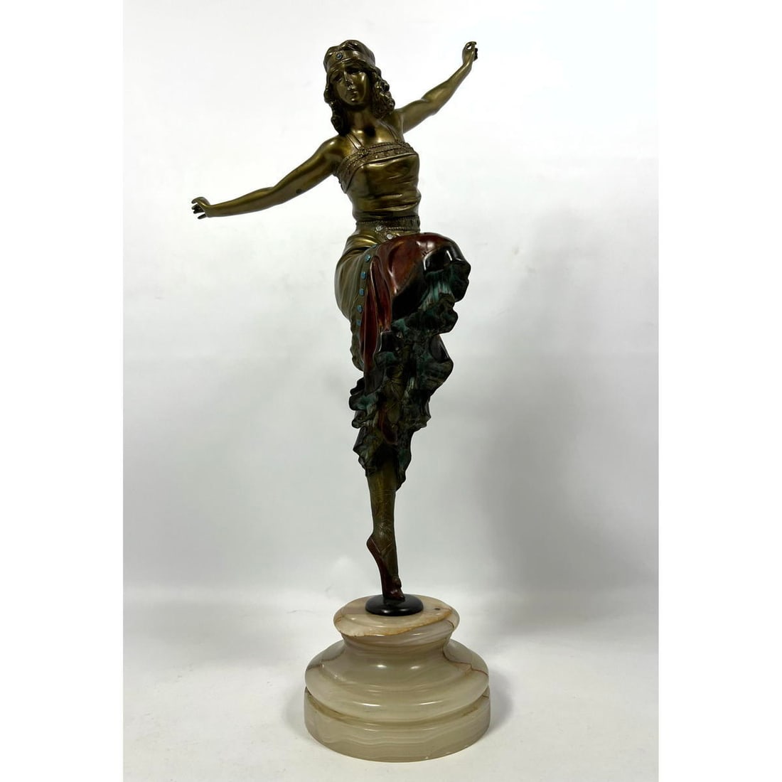 PAUL PHILLIPE Patinated Bronze Sculpture. Figure of Dancer. (1 of 11)