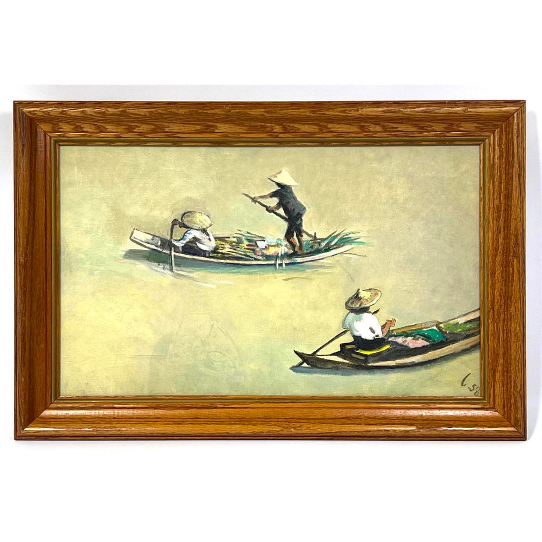 Leonid Berman (Russian 1896-1976) original painting Bankok. According to consignor Wedding gift from (1 of 9)