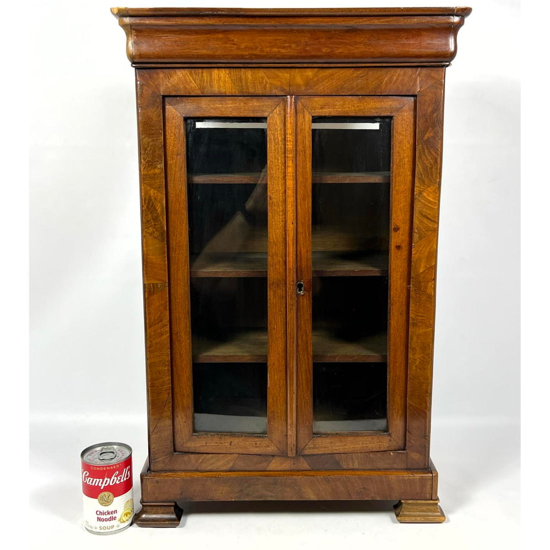 Fine Example of Miniature Bookcase Cabinet. Matched veneers. (1 of 10)