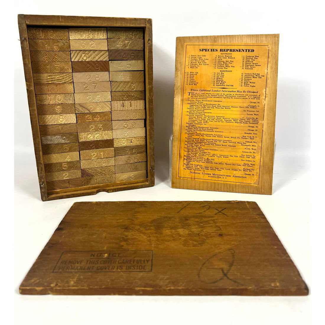 National Lumber Assoc of US Wood Identifier Kit. Wood Samples of Commercial American Woods. In wood (1 of 11)