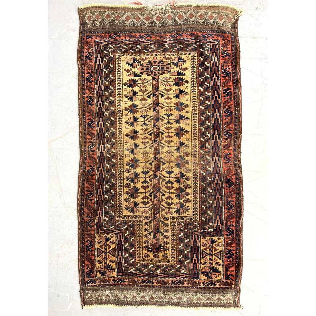 4'9x2'7 Handmade Baluch Prayer Rug Carpet. (1 of 7)