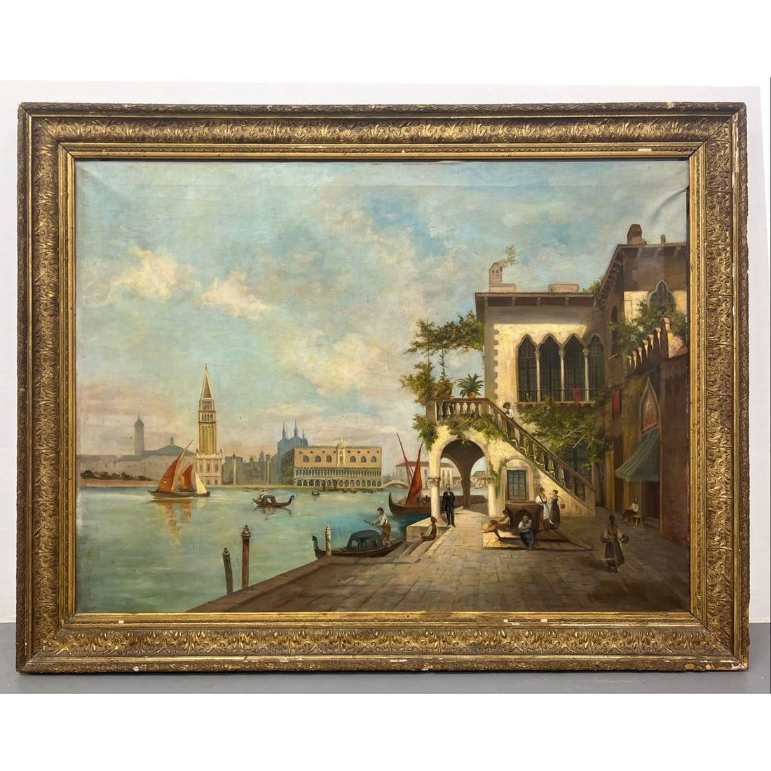 Vintage Venetian Canal Scene Painting. Framed. No signature found. (1 of 11)