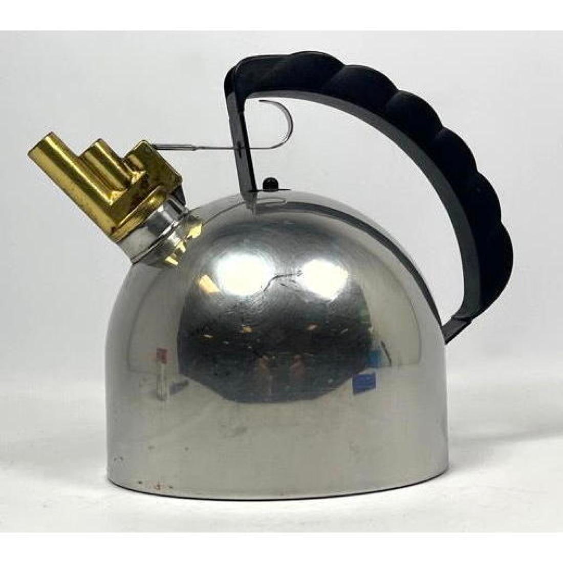 ALESSI by MICHAEL GRAVES Stainless Teapot Tea Kettle. Brass Whistle. RICHARD SAPPER Mid Century Mode (1 of 11)