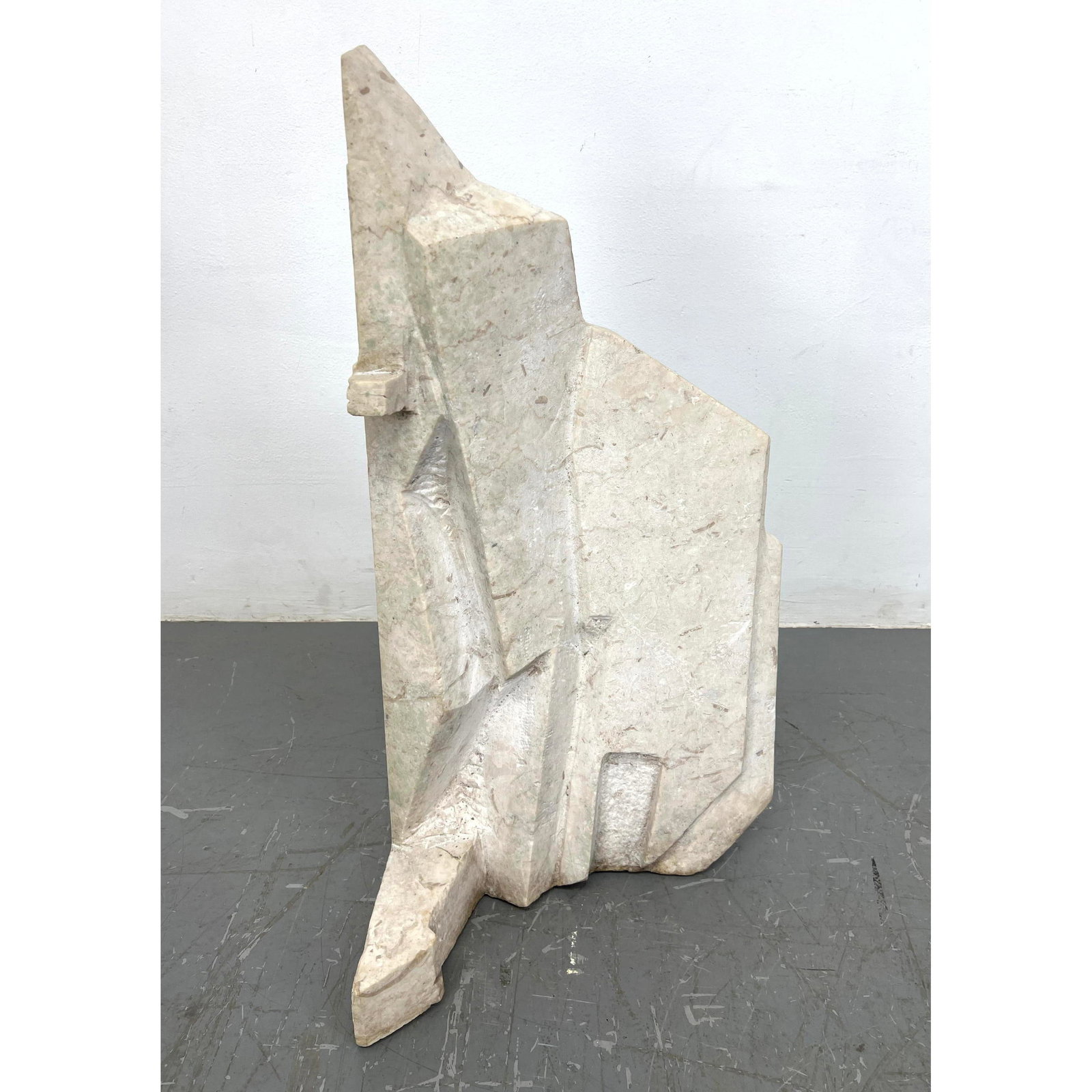 Joseph F Wynne Sandstone sculpture. Modernist Architectural Form. Unsigned.: Joseph F Wynne Sandstone sculpture. Modernist Architectural Form. Unsigned. H: 31 inches: W: 50.5 inches: D: 13 inches ---