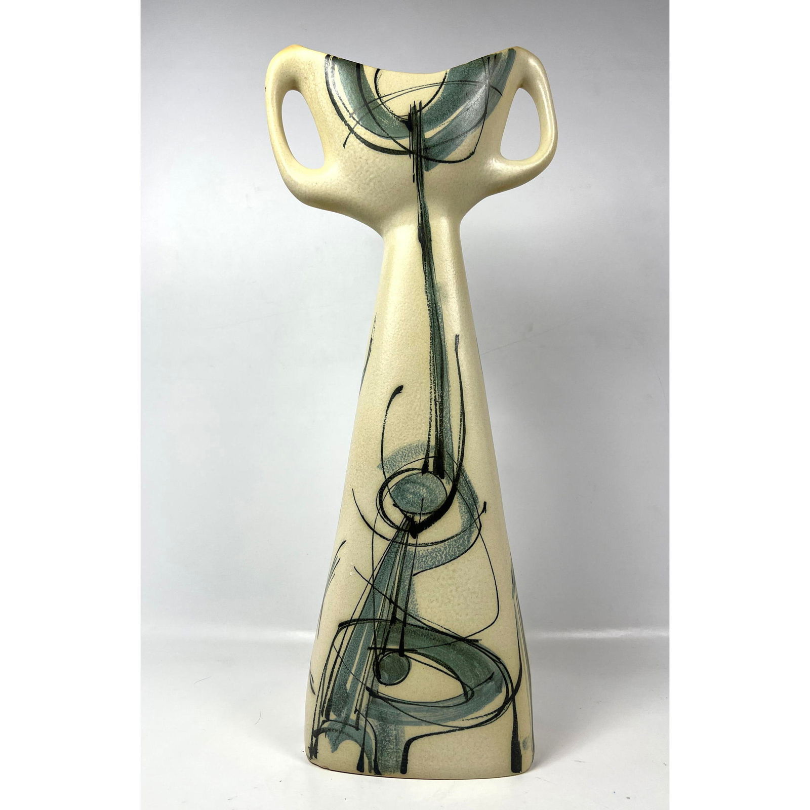 Tall Mid Century Modern Pottery Vase. Abstract Decorative Design. (1 of 11)