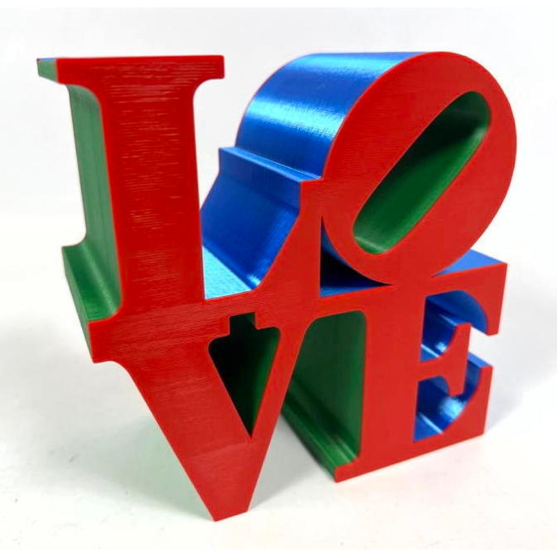 Robert Indiana inspired LOVE plastic sculpture. 3D printed. Three Color Sculpture. Recent manufactur (1 of 9)