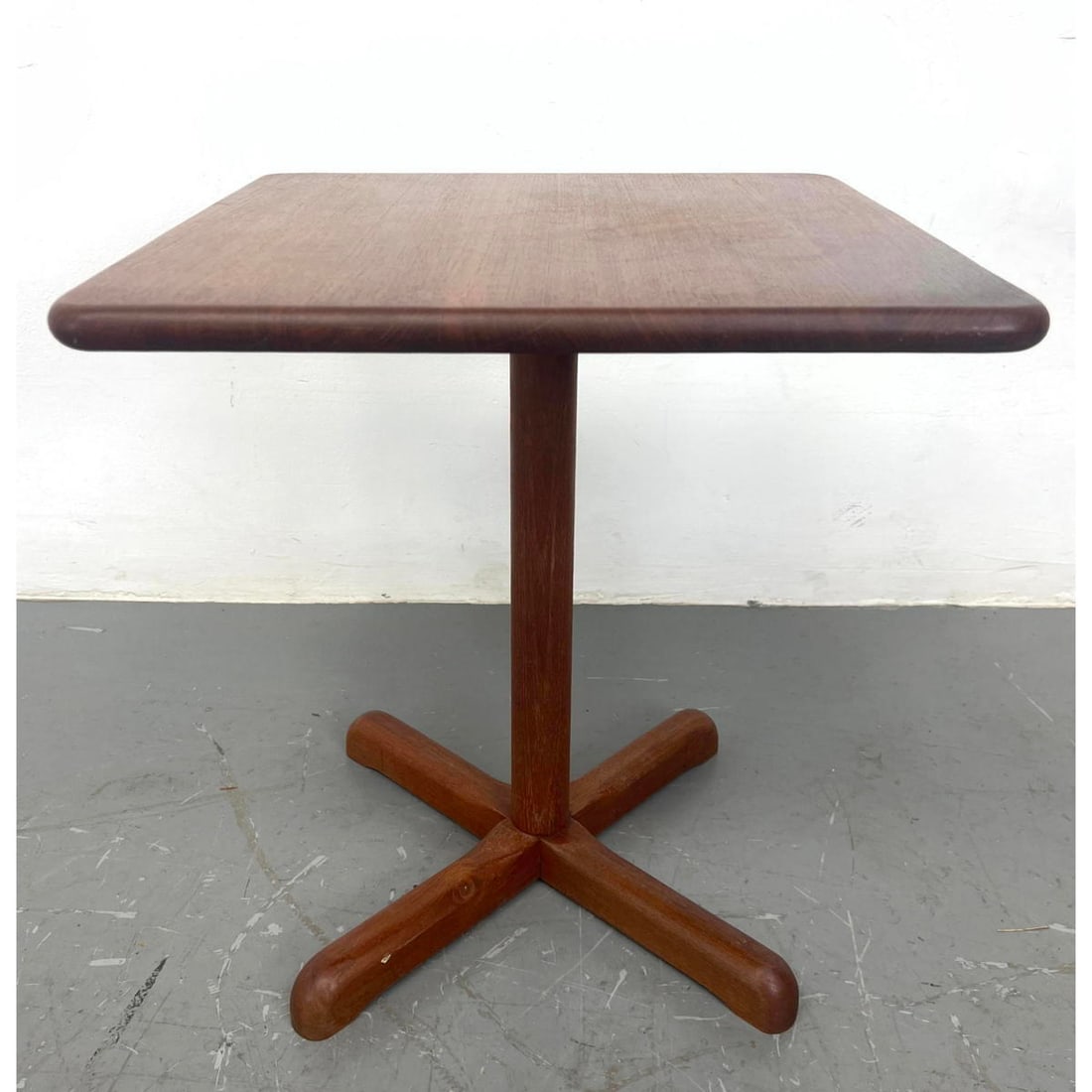 Danish Modern Teak X Base Pedestal Side Table (1 of 9)