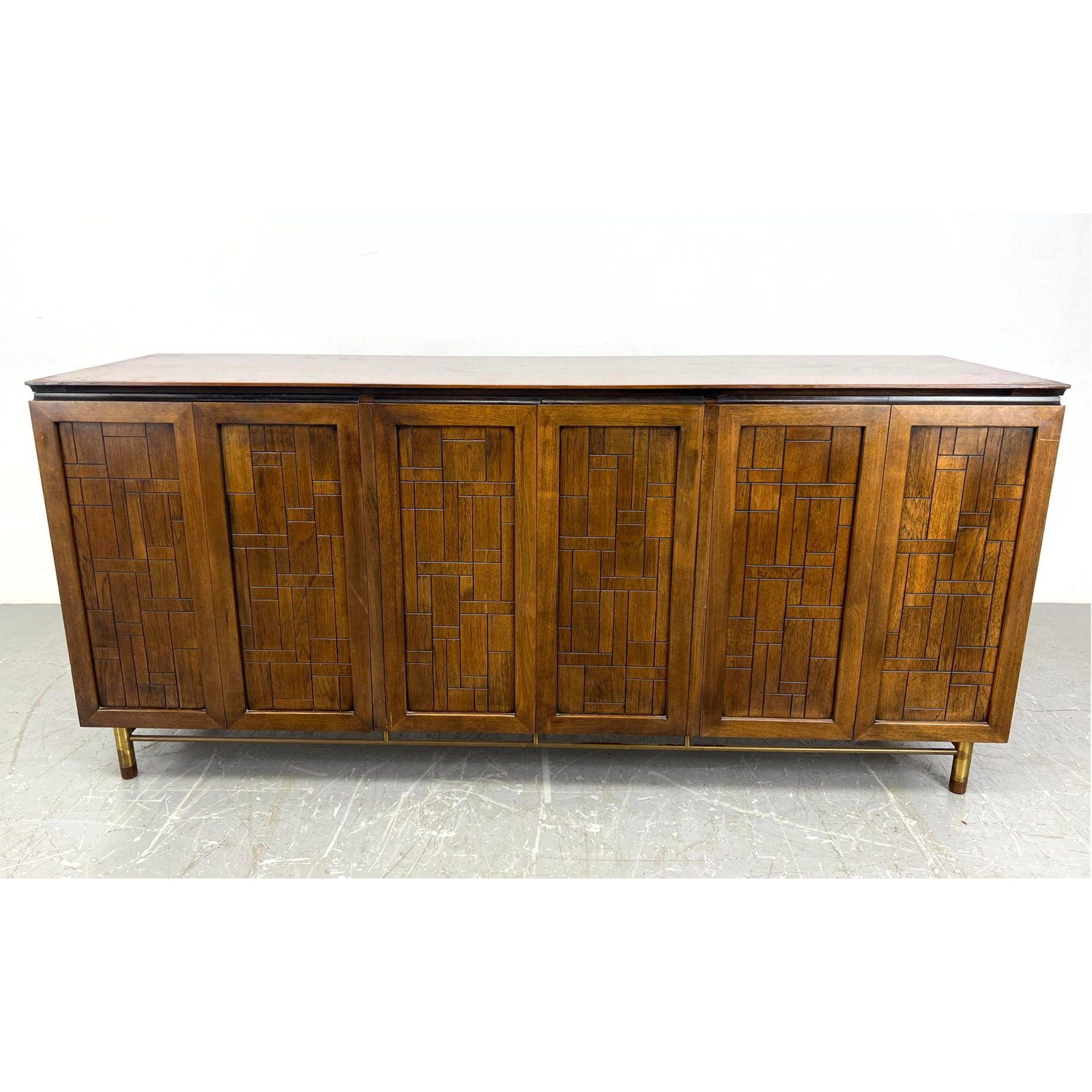 John Stuart Side Board Credenza With Patchwork Designed doors. (1 of 15)