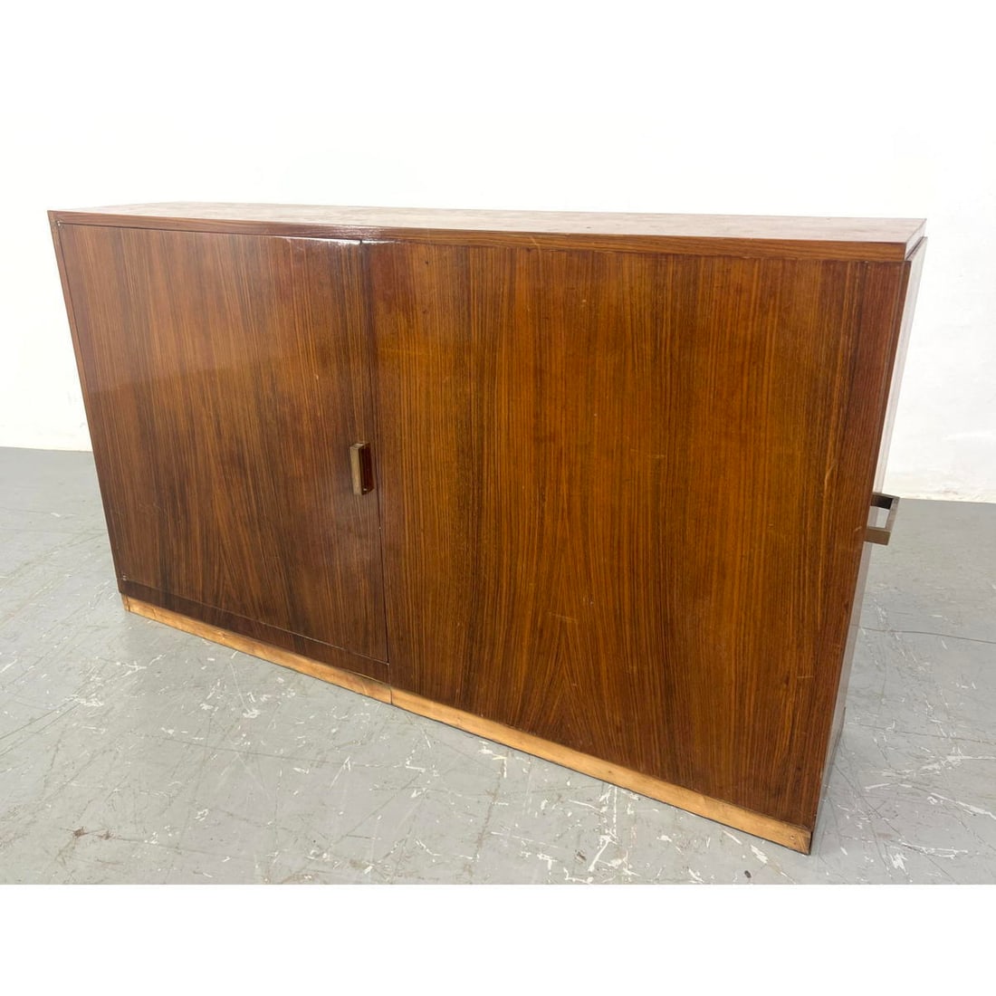 Rosewood Art Deco pull-out Bar with brass interior. France. c. 1930. Pull out is on end. Finished ba (1 of 12)