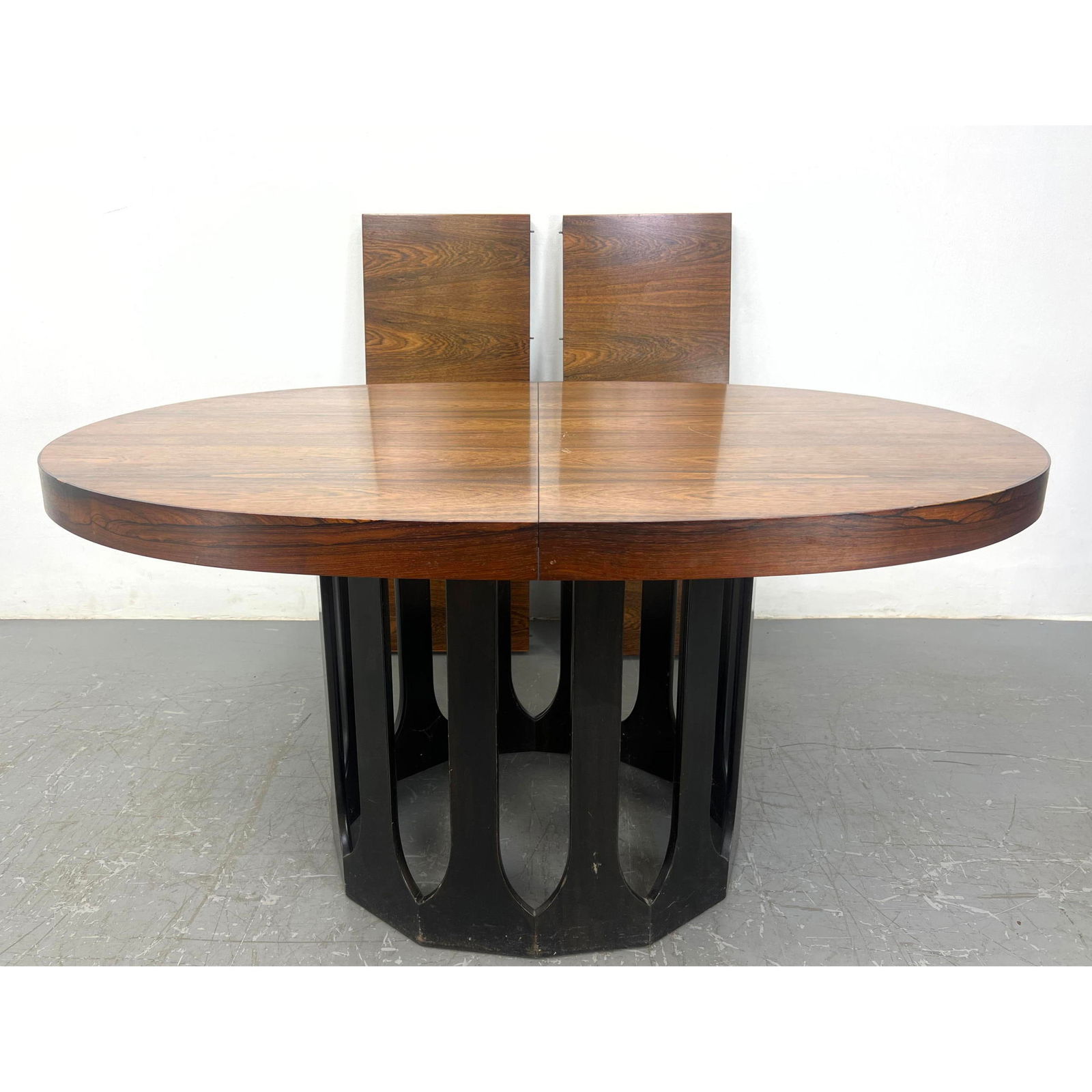 Harvey Probber Oval Extension Dining Table. Good Rosewood top on ebonized base. (1 of 12)