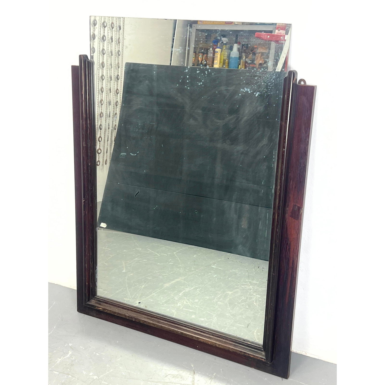 Mahogany Art Deco Mirror. France. c. 1930: Mahogany Art Deco Mirror. France. c. 1930 H: 51 inches: W: 39.5 inches ---