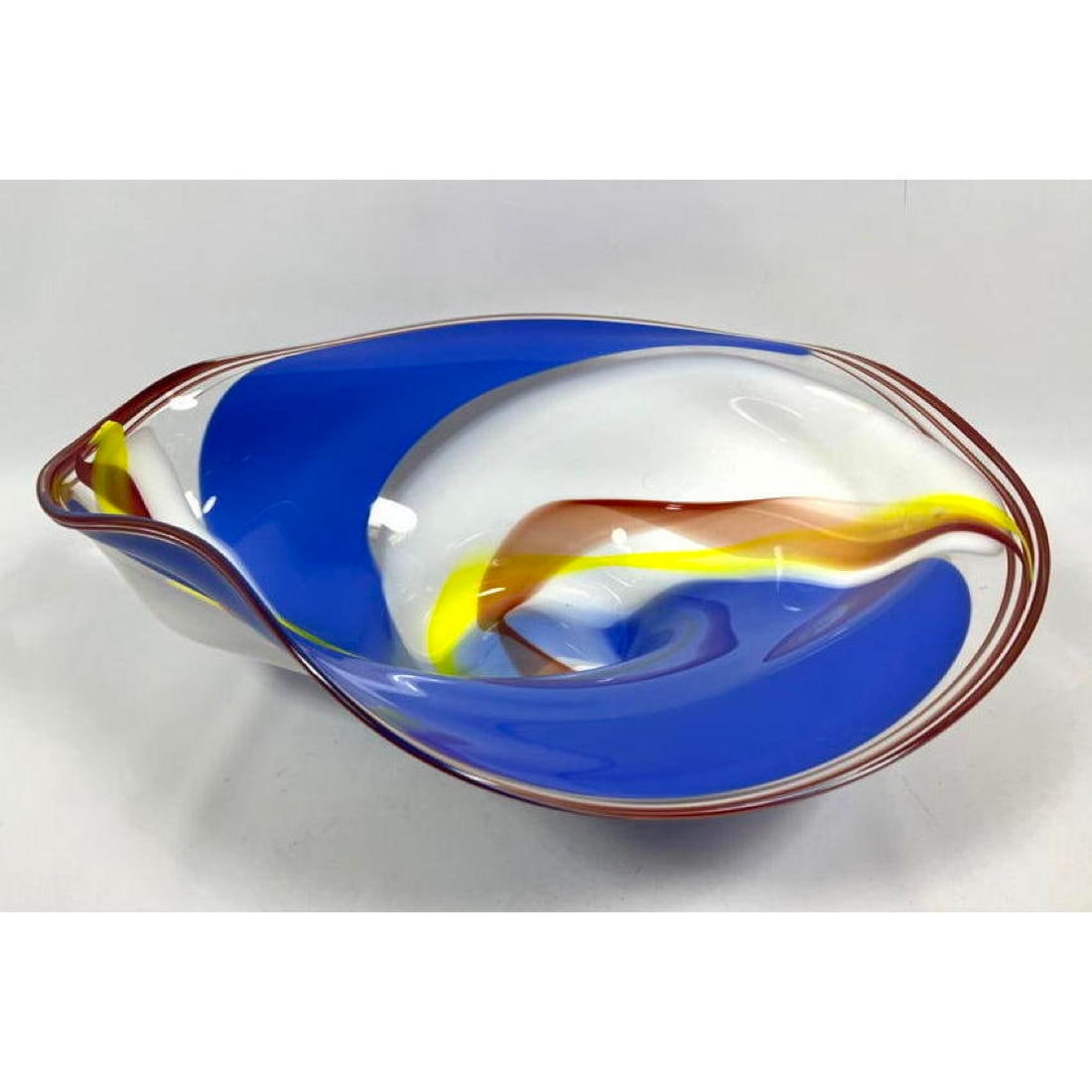 Large Blown Glass Sculpture Bowl. NICHOLSON. Studio Craft. Signed and dated 95. Likely Rick and Jane (1 of 11)
