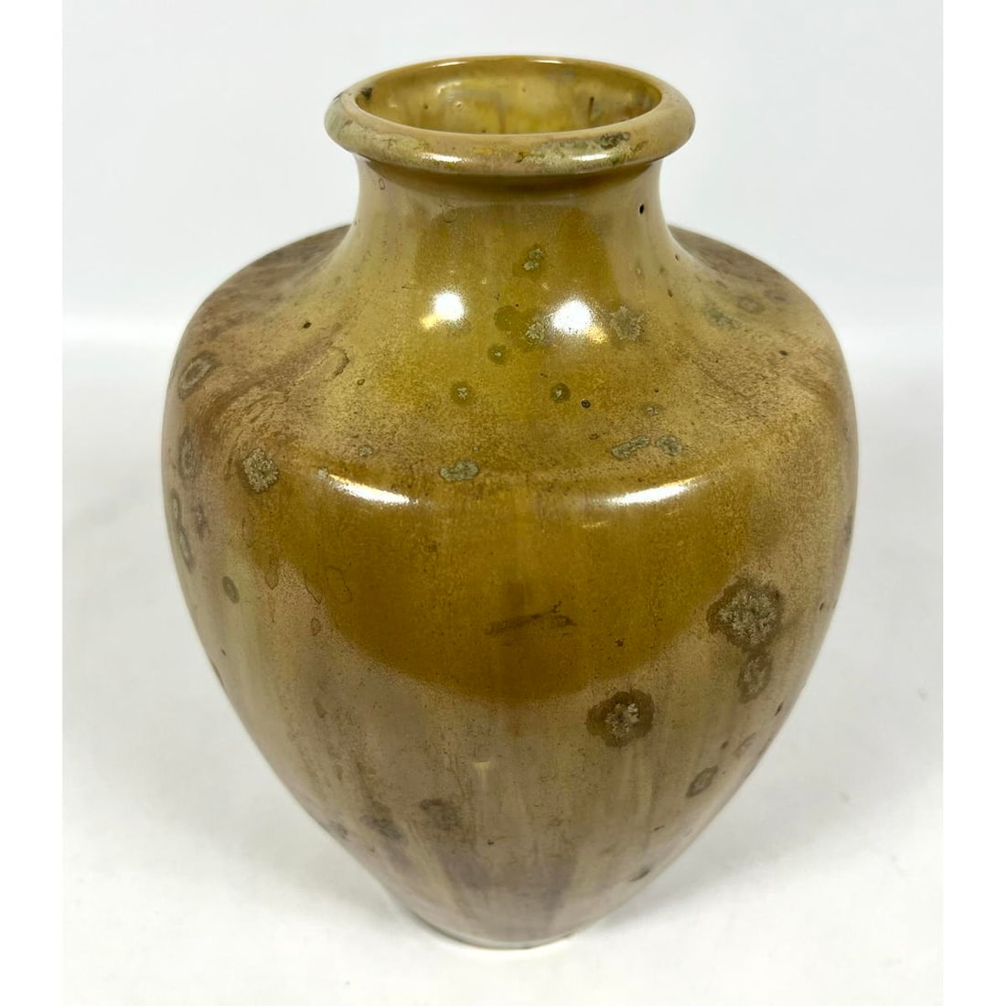 PIERREFONDS Pottery Vase with Crystalline Glaze. French Art Pottery. France. c. 1920. Marked. (1 of 8)