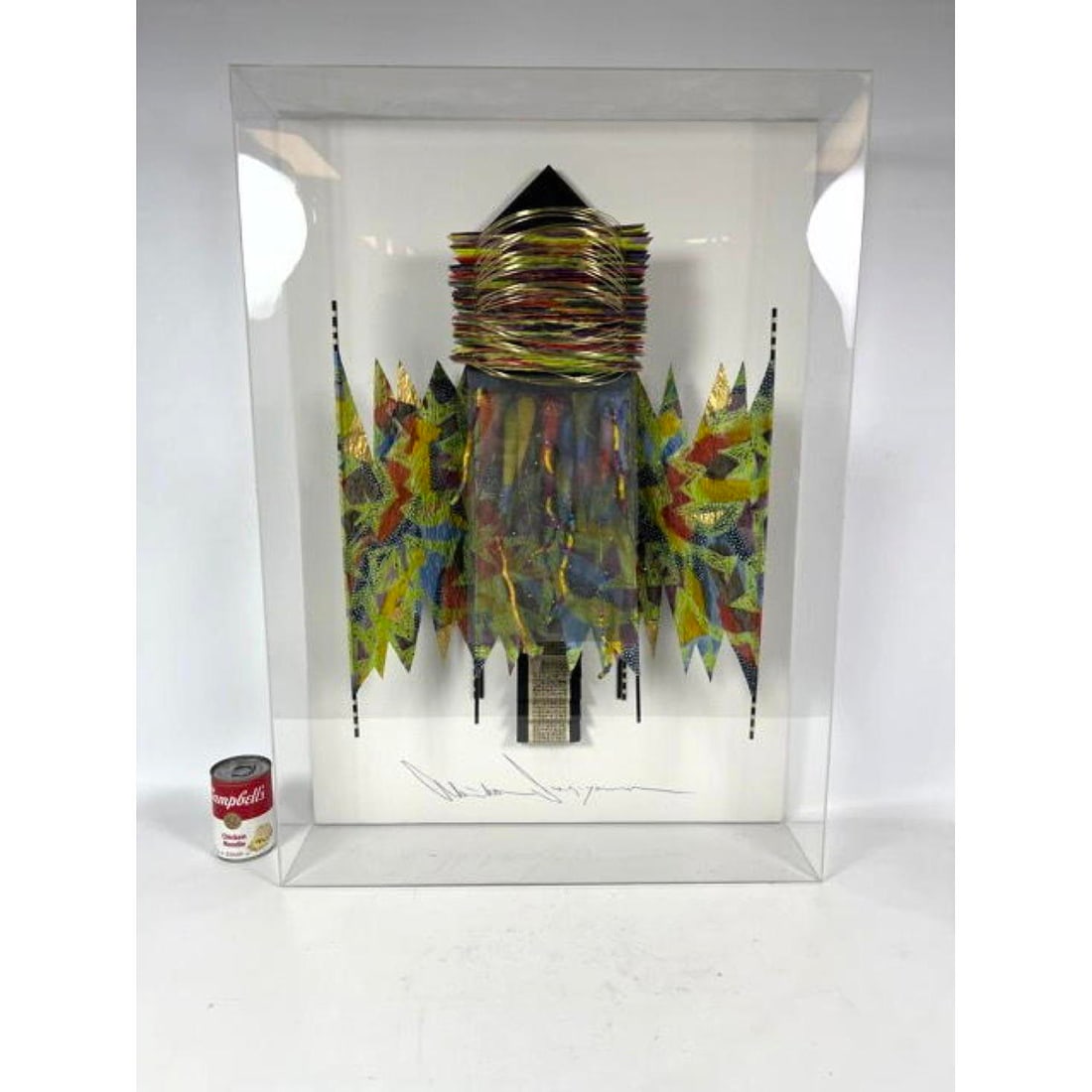 AKIKO SUGIYAMA Assemblage Collage Art. "Ryugu-Jo Palace of the Pond". Painted Paper, Metal wire, etc (1 of 10)