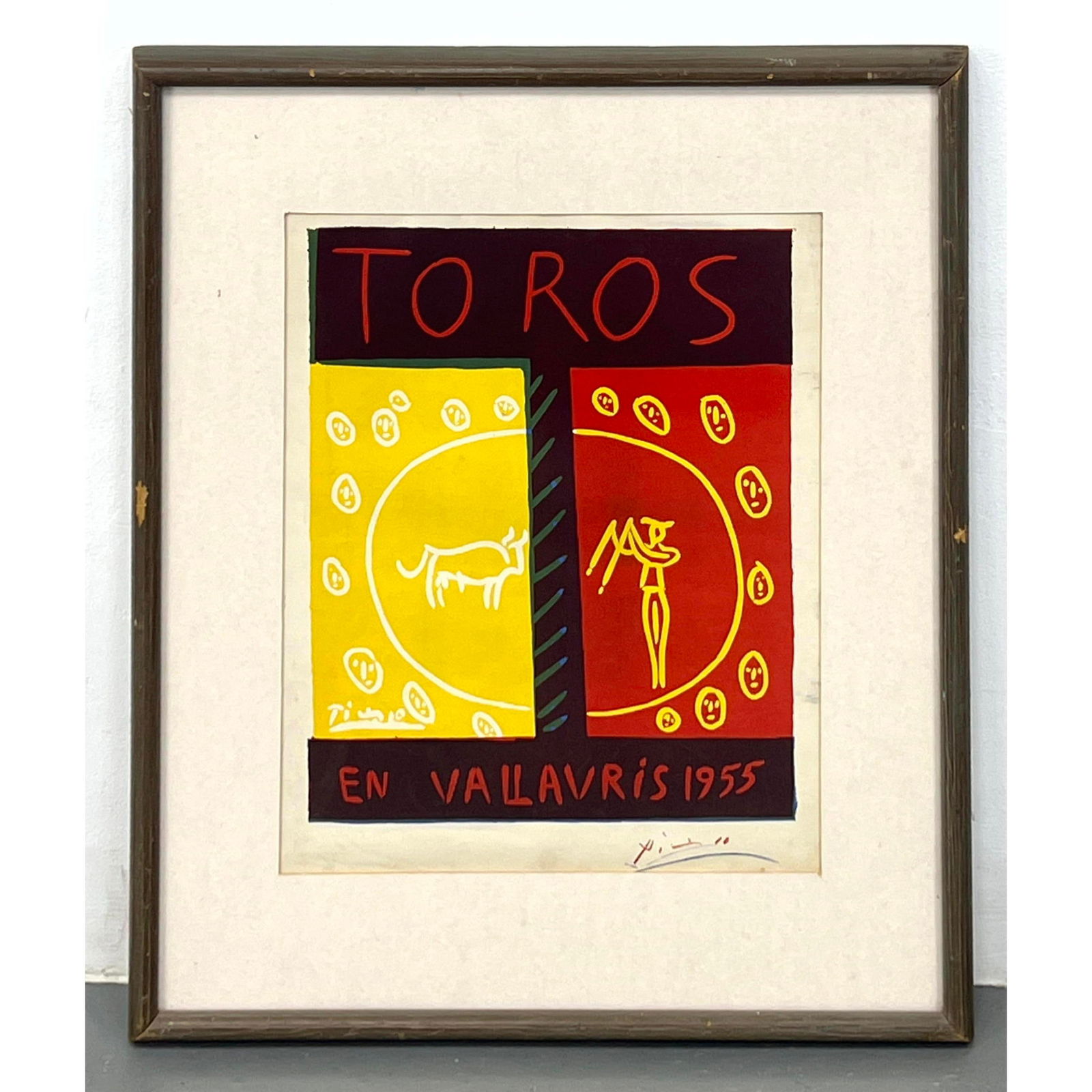 Pablo Picasso "Toros" Lithograph Print. Bold graphic print: primary colors. (1 of 9)