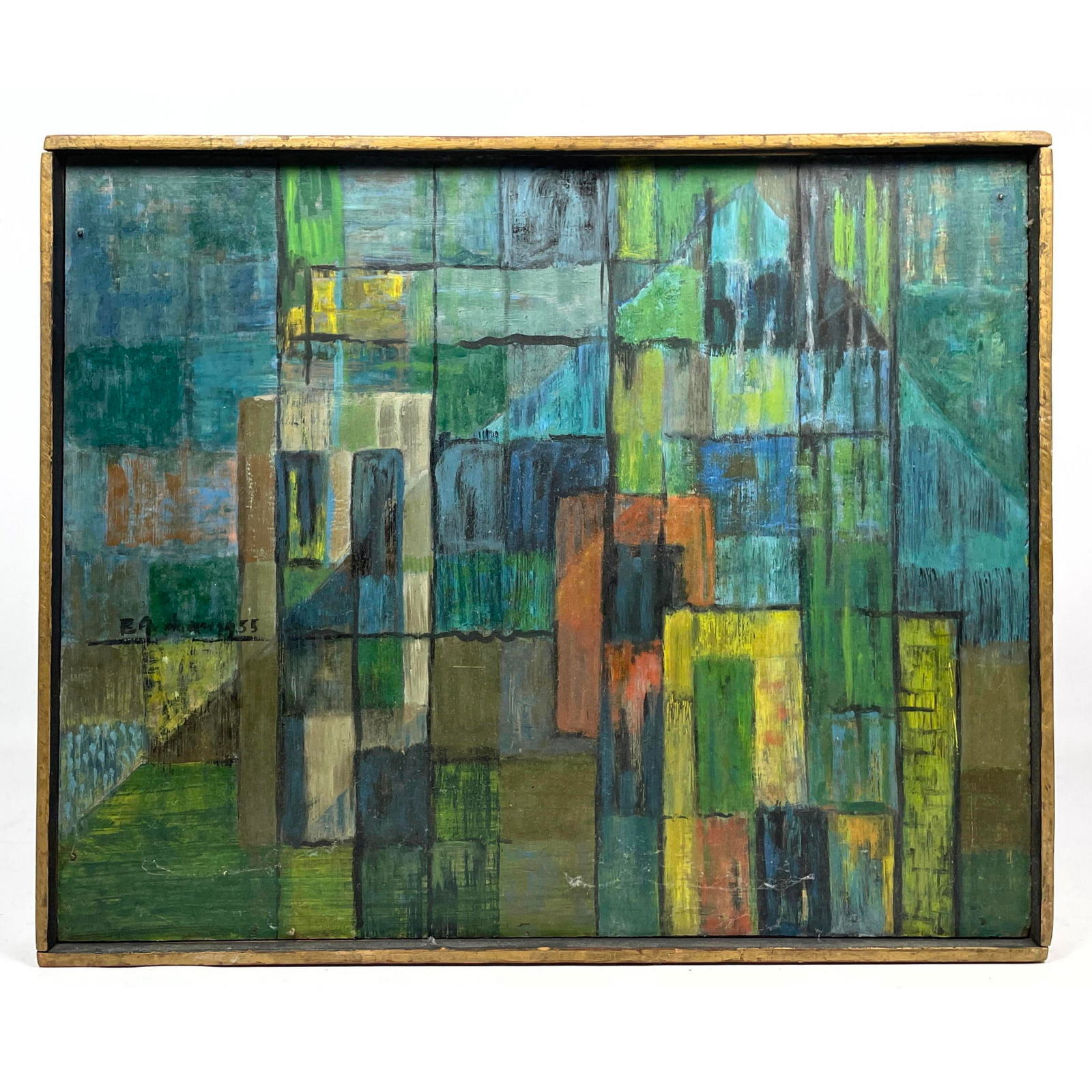 EUNICE GRAHAM Signed and Dated Abstract Painting on Board. Morning Mist. Baltimore artist (1 of 7)