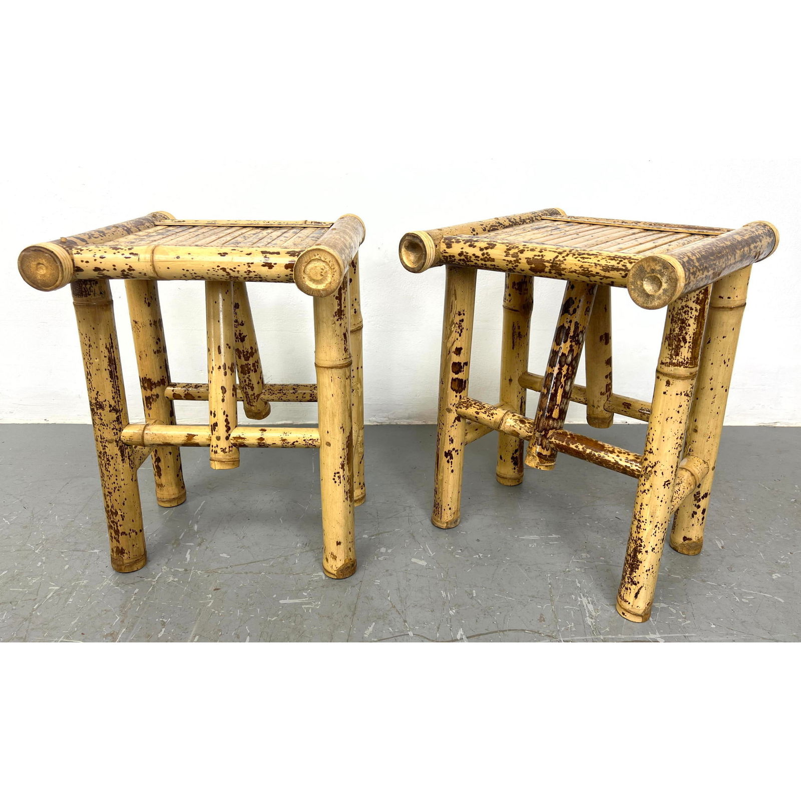 Pair Bamboo Side Tables. (1 of 9)