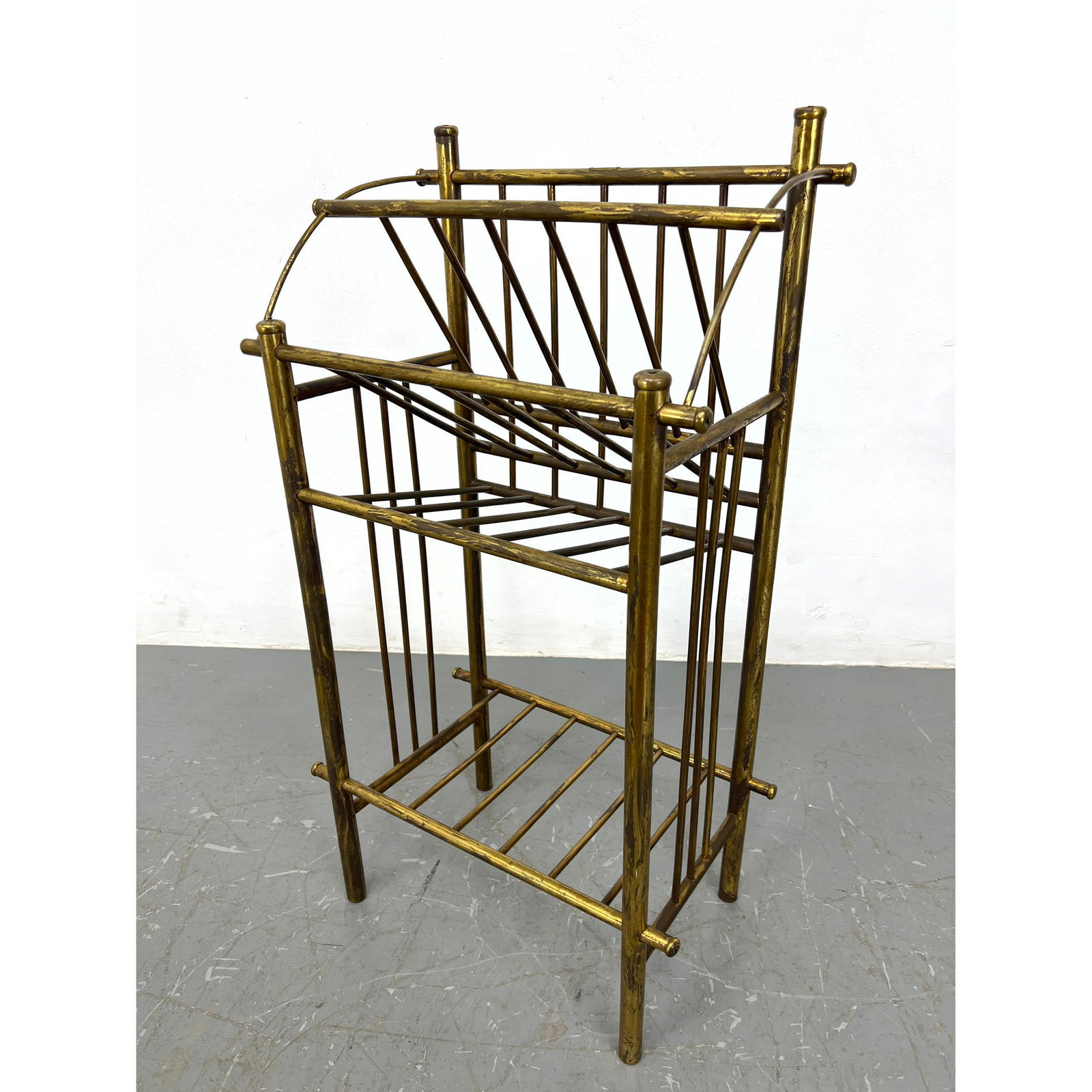 Secessionist Gilt Magazine Stand. Geschutzt. Thin Metal Over Wood Construction. (1 of 10)