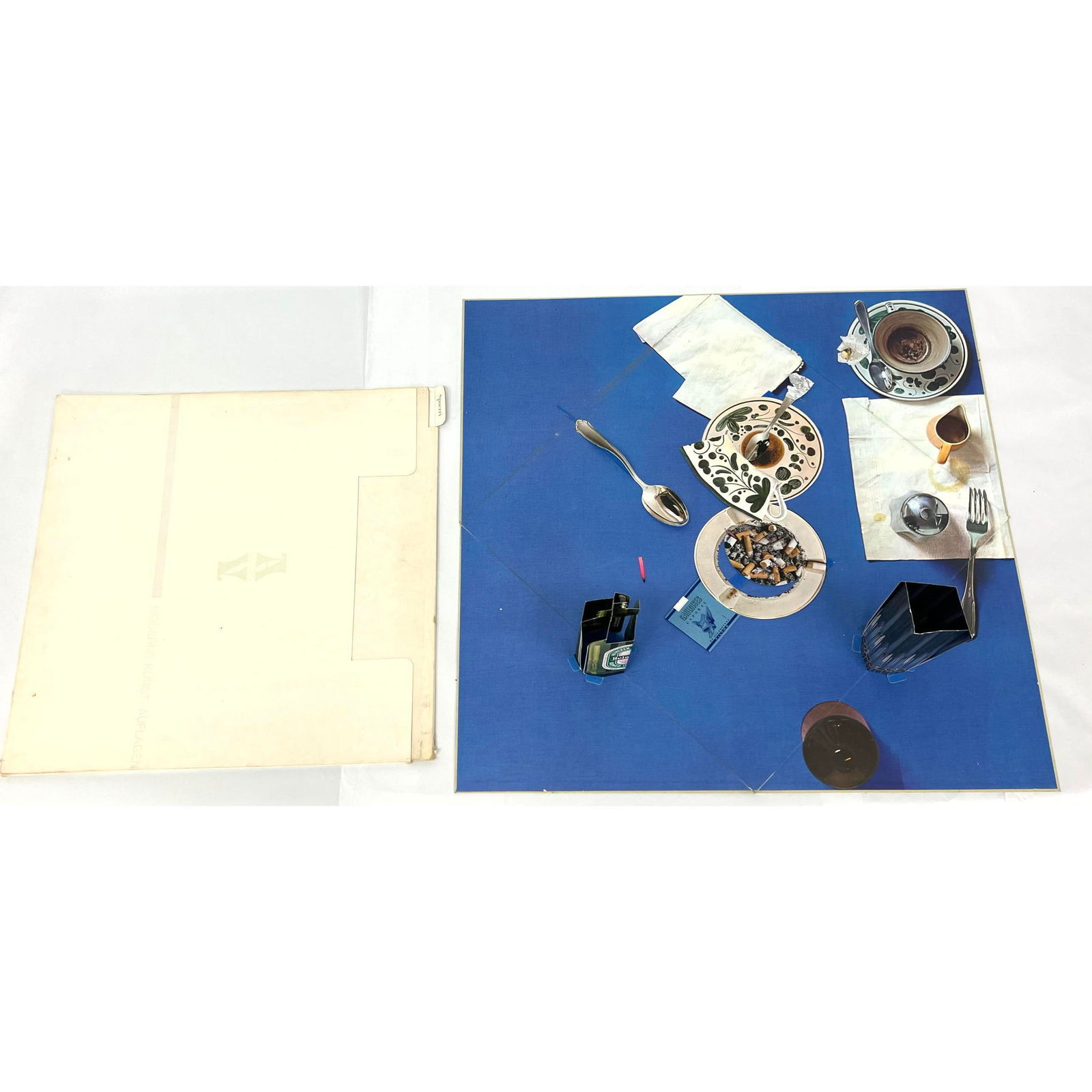 Daniel Spoerri 73 Trompe L'Oeil Tablecloth Painting. Folded 5 section art (1 of 10)