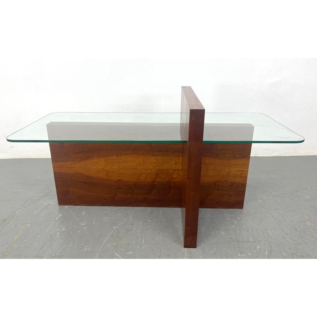 Artisan Made Studio Wood Glass Top Coffee Table. Modernist. Signed and dated 06 on the bottom. (1 of 10)