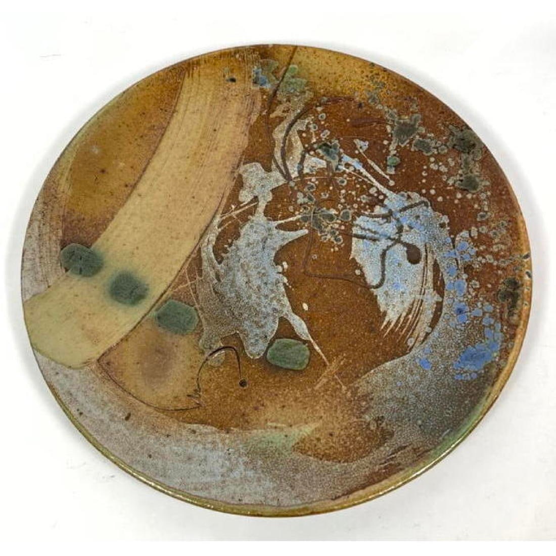 DON REITZ Art Pottery Charger Plate. Signed: DON REITZ Art Pottery Charger Plate. Signed Dimensions: H: 1.5 inches: W: 16.5 inches: D: 16.5 inches --- US Packing and Shipping charge: In house shipping available. Will be calculated once destinati