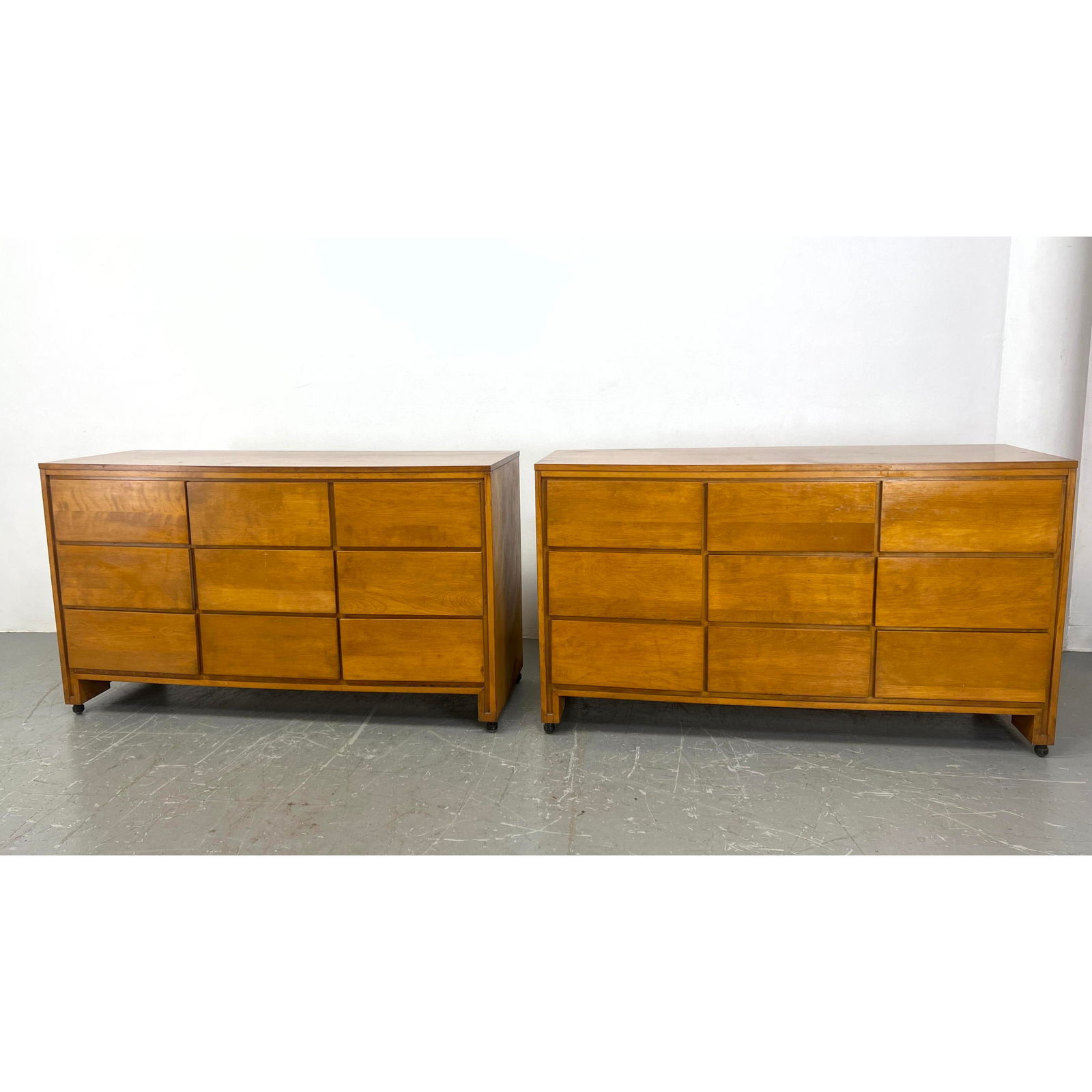 Pr CONANT BALL Blond Wood Dressers. Chests of Drawers. (1 of 18)