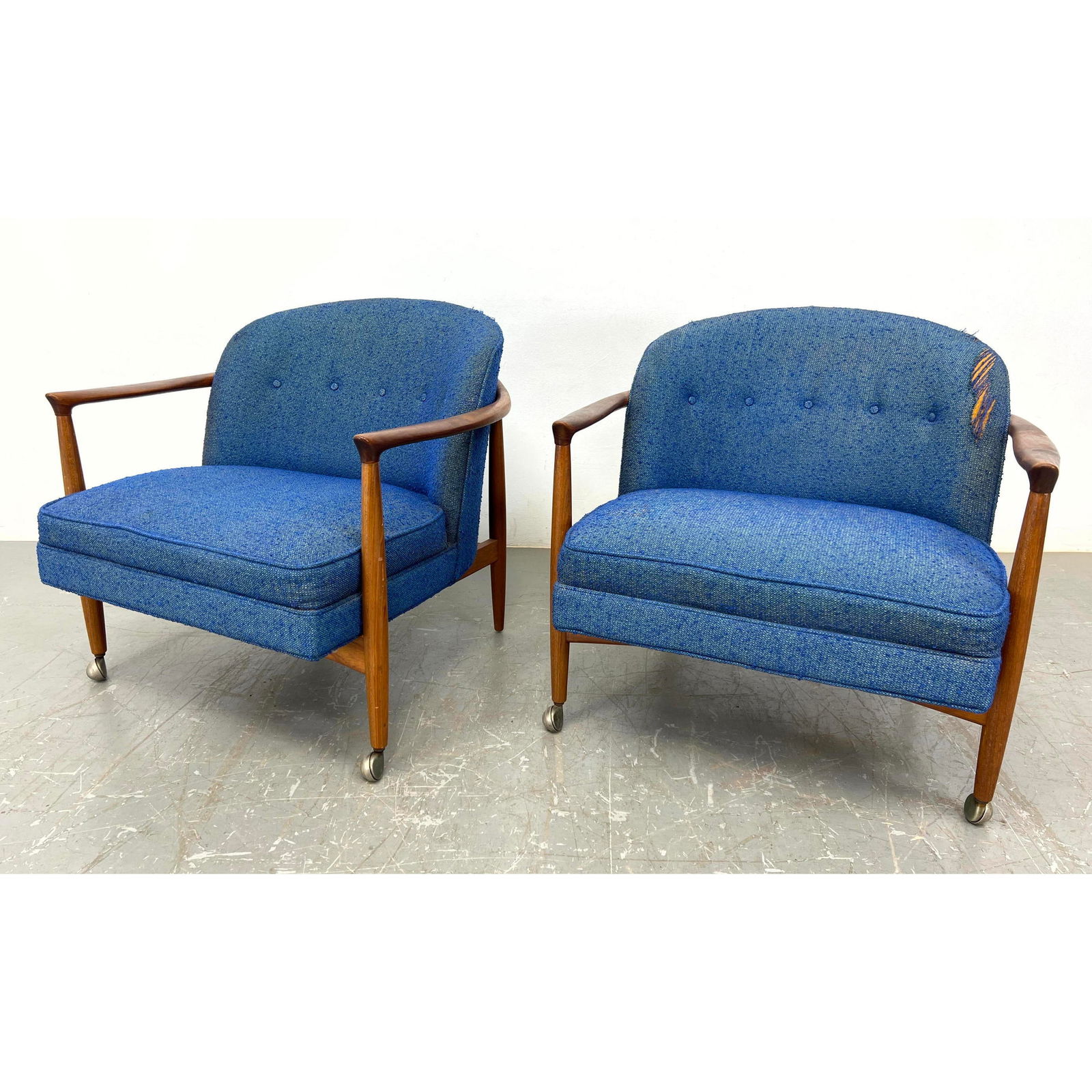 Pair FINN ANDERSON for Selig Lounge Chairs.: Pair FINN ANDERSON for Selig Lounge Chairs. Dimensions: H: 27.5 inches: W: 29.5 inches: D: 29 inches - Seat Height: 16 inches ---