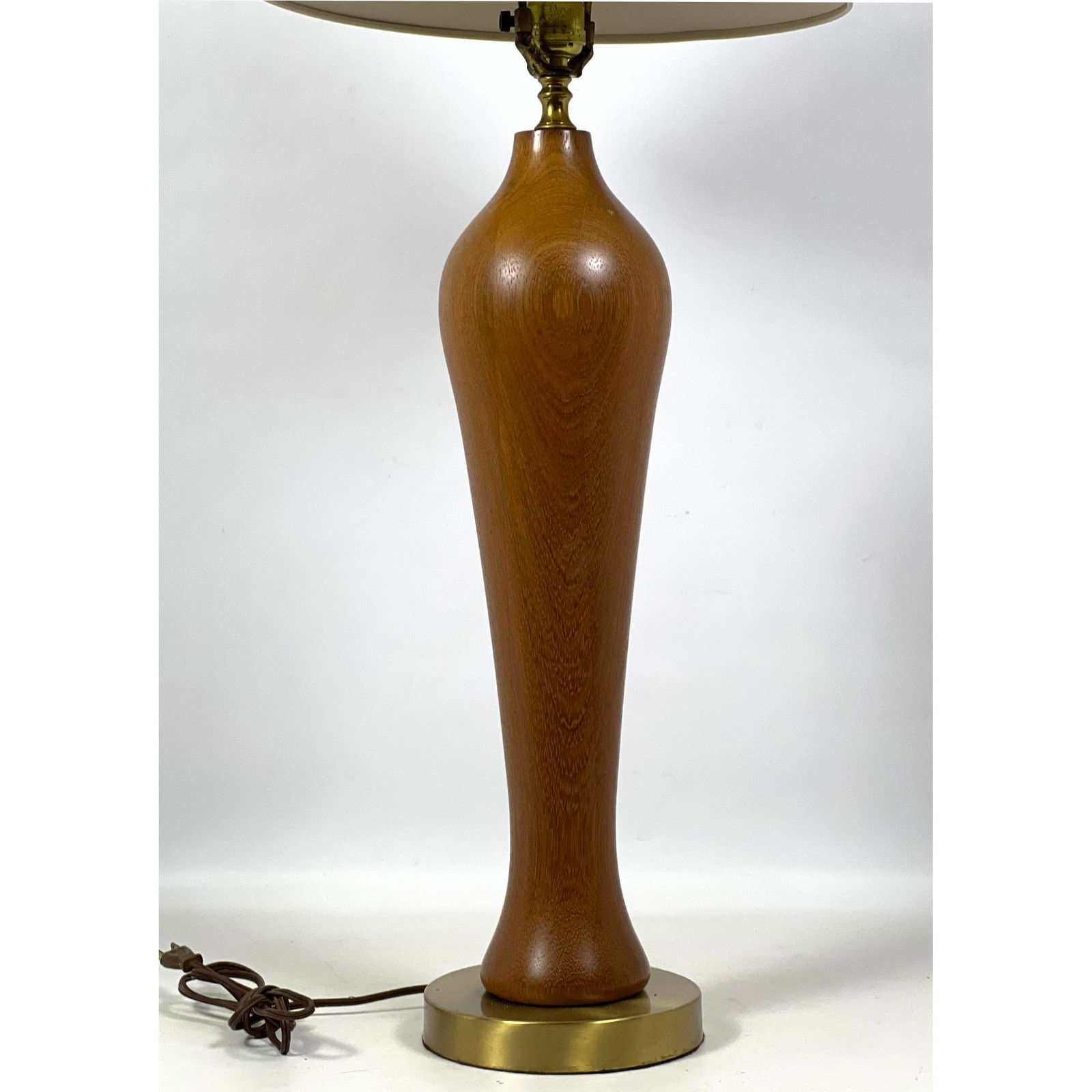 American Modern Walnut Vase Form Table Lamp. Modernist Lighting. Brass Base. (1 of 8)