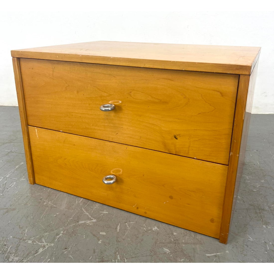 Paul McCobb Planner Group Two Drawer Cabinet Component with Ring Pulls. marked Winchendon Modern in: Paul McCobb Planner Group Two Drawer Cabinet Component with Ring Pulls. marked Winchendon Modern in drawer Dimensions: H: 16.5 inches: W: 24 inches: D: 18 inches ---
